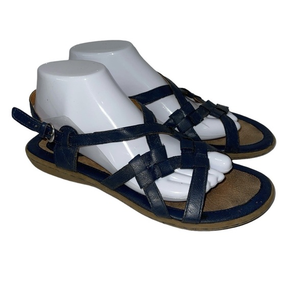 B.O.C. Kesia Sandals Size 9M Blue Flat Strappy Sandals Buckle Strap-FLAW - Picture 1 of 9